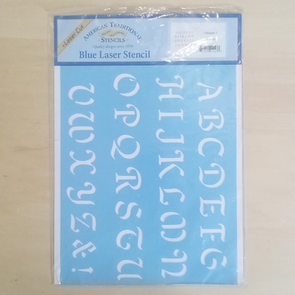2/$15 Stencil 1" Letters Calligraphy Font - Picture 1 of 4
